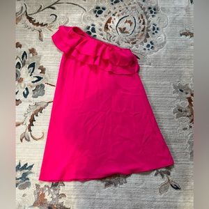 HOT pink one shoulder dress